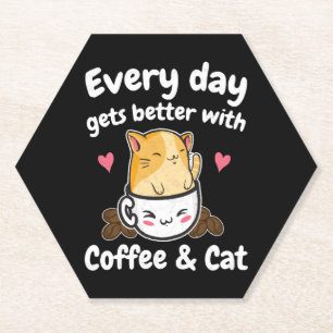 Lustige Kaffee- und Katzensprüche Kaffeeliebhaber Untersetzer