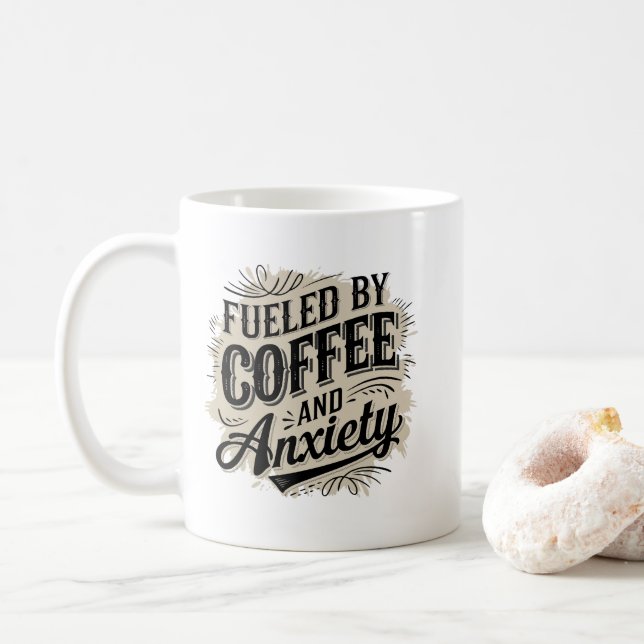 Lustige Kaffee-Wort-Kunst-Sarkasmus  Kaffeetasse (Mit Donut)