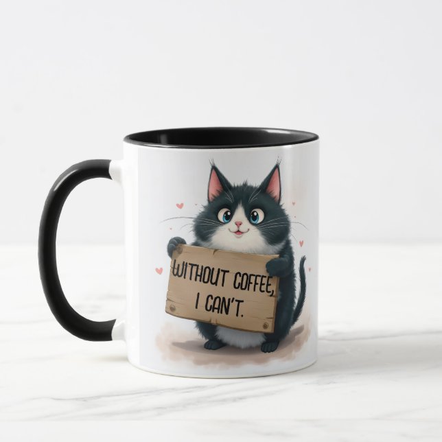 Lustige Kaffee-Zitate Mit Katze Tasse (Links)