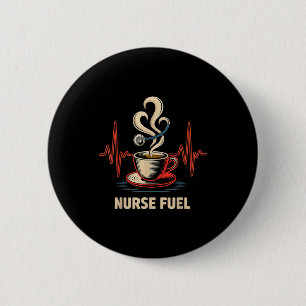 Lustige Kaffeekrankenschwester EKG Krankenschweste Button