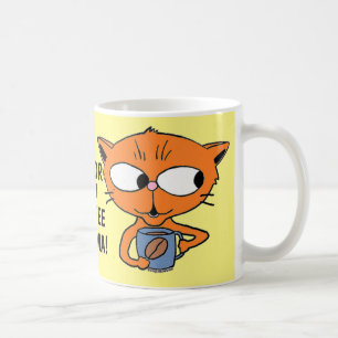 LUSTIGE KAFFEESPRÜCHE Süße Cartoon-Katze Kaffeetasse