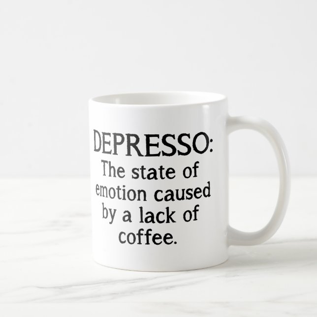 Lustige Kaffeetasse Depresso (Rechts)