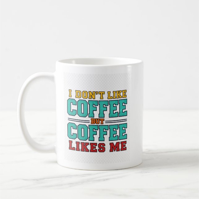 Lustige Kaffeetypografie-Design  Kaffeetasse (Links)