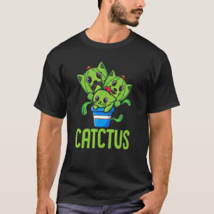 Lustige Kaktus Katze Kätzchen T-Shirt