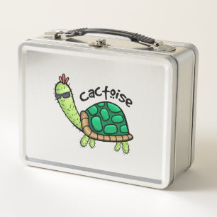 LUSTIGE KAKTUS-SCHILDKRÖTE KINDER T-SHIRT METALL BROTDOSE
