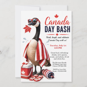 Lustige Kanadagans Canada Day-Party BBQ-Poolparty Einladung