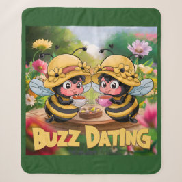 Lustige kapriziöse Bienen summen beim Dating Sherpadecke