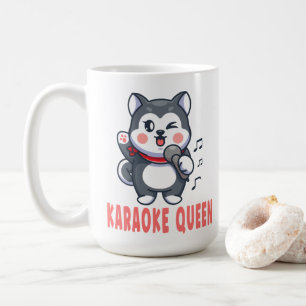 Lustige Karaoke-Musik-Hundefreund Sibirischer Husk Kaffeetasse
