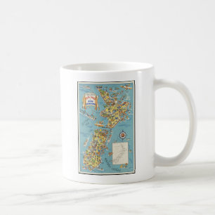 Lustige Karte von Neuseeland Tasse