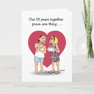 Lustige Karte zum 19. Hochzeitstag