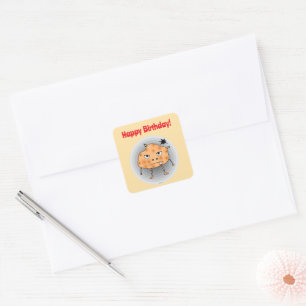 Lustige Kartoffel Alles Gute zum Geburtstag Gesich Quadratischer Aufkleber