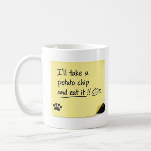 Lustige Kartoffelchip-Hund-Post-it-Tasse Kaffeetasse