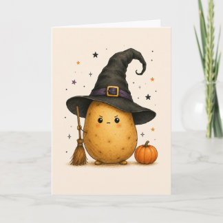 Lustige Kartoffelhexe Frohes Halloween Karte