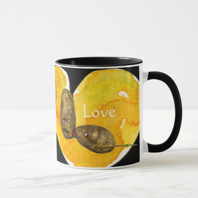 Lustige Kartoffeln in den Liebe-/Herz-Tassen Tasse (Rechts)