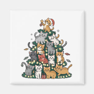 Lustige Kätzchen-Weihnachtsbaum-Katze-Haustier-Tie Magnet