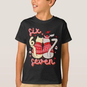 Lustige Katze 67 Meme Six Seven Gen Alpha Slang Ki T-Shirt