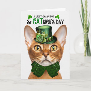 Lustige Katze Abyssinier zum St. PATricks-Tag Glüc Feiertagskarte