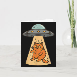 Lustige Katze Alien Entführung Ufo Raumschiff Kitt Karte