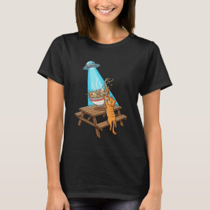 Lustige Katze Alien Ramen Grafik Japanisch Kawaii T-Shirt