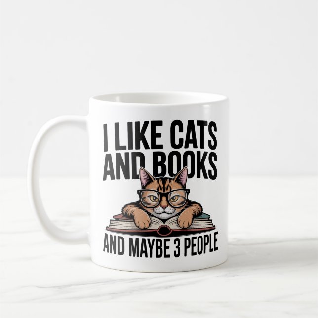 Lustige Katze antisoziale Kitty Introvertierte Buc Kaffeetasse (Links)