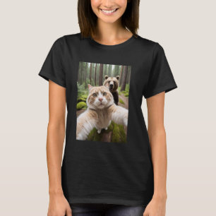 Lustige Katze Bär Das Letzte Selfie T-Shirt