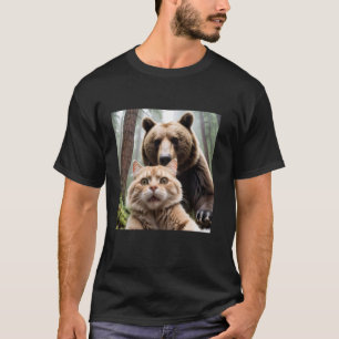 Lustige Katze Bär Das letzte Selfie T-Shirt