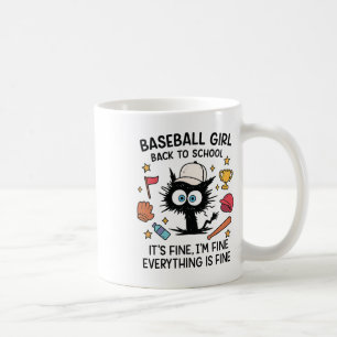 Lustige Katze Baseball Mädchen Es Ist In Ordnung M Kaffeetasse