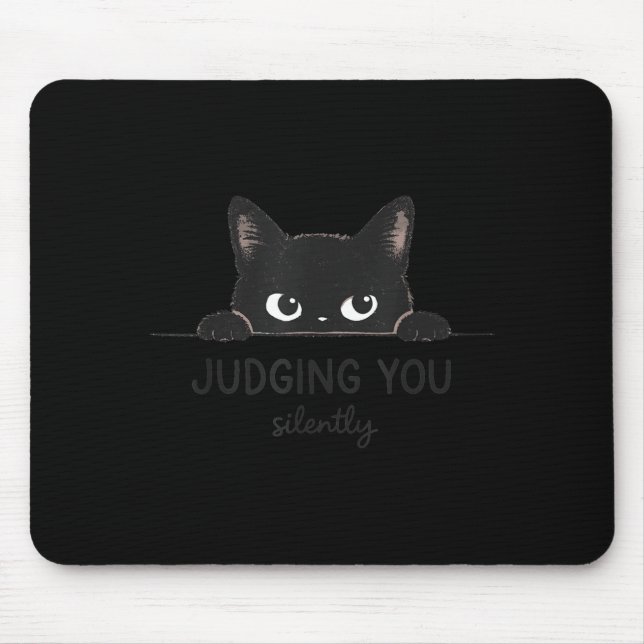 Lustige Katze beurteilt dich schweigend Retro Vint Mousepad (Vorne)