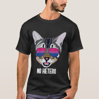 Lustige Katze Bisexuell Kein Hetero Bi Stolz T-Shirt