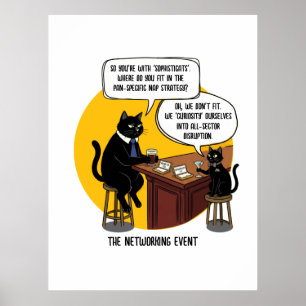 Lustige Katze Büro Humor Networking Event Meme Ges Poster