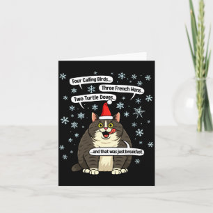 Lustige Katze Christmas Carol Meme Merch Santa Hut Karte