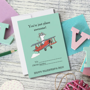 Lustige Katze Dein Flugzeug Tolles Valentinstagski Feiertagskarte