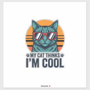Lustige Katze denkt, ich bin cool vintage Aufkleber