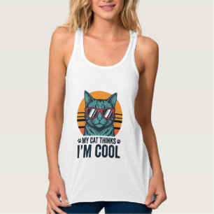 Lustige Katze denkt, ich bin cool vintage Tank Top
