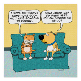 Lustige Katzen Hunde Kunst Poster Zazzleat