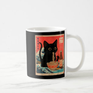 Lustige Katze, die Ramen isst, Vintage-Japanische Kaffeetasse