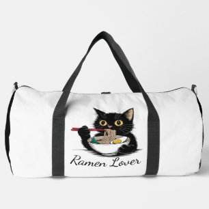 Lustige Katze, die Ramen-Nudeln isst Duffle Bag