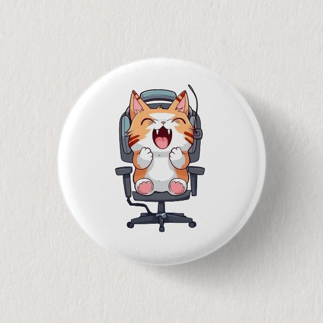 Lustige Katze, die total ausflippt Button (Vorderseite)