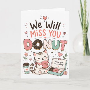 Lustige Katze Donut Abschied Arbeitskollege Ruhest Karte