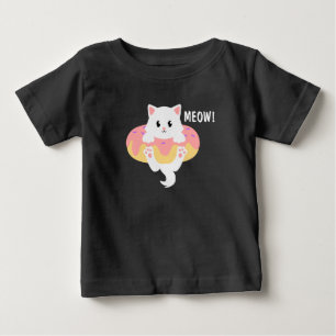 Lustige Katze Donut Miauen Süße Kinder Baby T-shirt