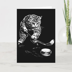 Lustige Katze Eishockey Grafik  Karte