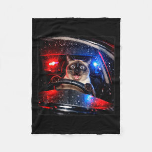 Lustige Katze fährt Polizei jagt Kätzchen Meme Hum Fleecedecke