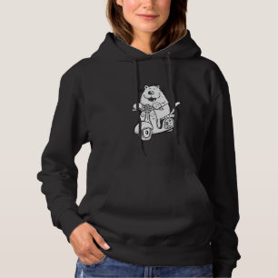 Lustige Katze fährt Roller Coole Cartoon-Katzenlie Hoodie