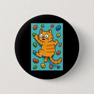 Lustige Katze Felsenkletterer Bouldering Wand Klet Button