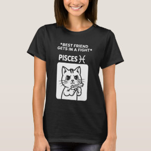 Lustige Katze Fische Sternbild Sternzeichen Geburt T-Shirt