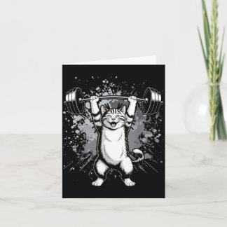 Lustige Katze Fitnessstudio Workout Deadlift Meme  Karte