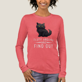 Lustige Katze Flusen herum und herausfinden Katzen Tri-Blend Shirt