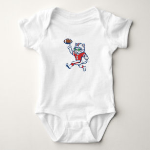 Lustige Katze Football-Spieler Baby Strampler