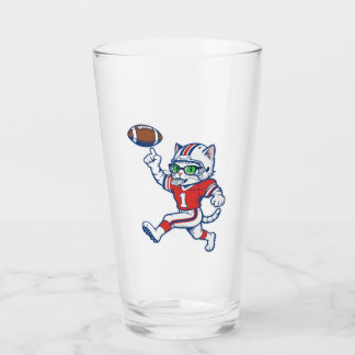 Lustige Katze Football-Spieler Glas