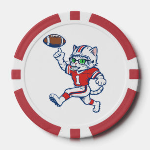 Lustige Katze Football-Spieler Pokerchips